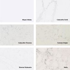 four different types of white marble