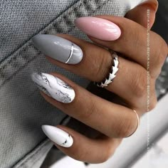 Glitter Nails Acrylic, Manicure Nail Designs, Almond Acrylic Nails, Classy Nails, Pretty Acrylic Nails, Chic Nails, Best Acrylic Nails