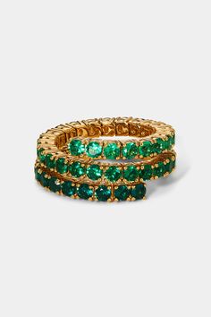 The flexible wrap design provides a comfortable and secure fit, making it the perfect finishing touch. Amp up your style with this ring featuring sophisticated, elegant green stones. Gold Wrap Ring, Green Stones, Wrap Ring, Modern Love, Wrap Rings, Fine Earrings, Fine Jewellery Earrings, Green Stone, Emerald Ring