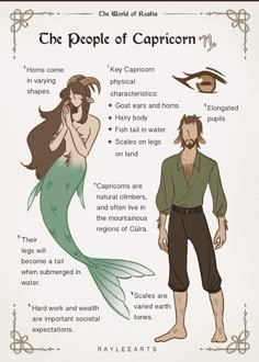 the people of capricorn are depicted in this cartoon, and they look like mermaids