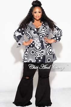 Cotton %: 100 Plus Size Blazer, Black And White Design, White Design, Blazer Jacket, Final Sale, Coats Jackets, Print Design, Plus Size, Blazer