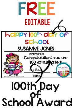 the 100th day of school award is here