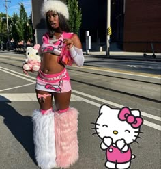 Hello Kitty Outfit Ideas, Aaliyah Core, Aliyah Core, Kitty Clothes, Hello Kitty Clothes, 2000s Fashion Outfits, Cute Everyday Outfits