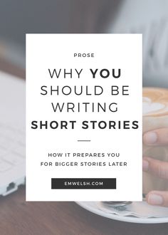 a person typing on a computer with the words, why you should be writing short stories