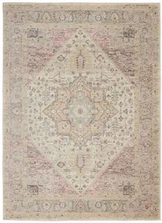 Nourison Tranquil Tra06 Ivory - Pink | Rug Studio Kashan Rug, Artisan Rugs, Elegant Colors, Medallion Rug, Rug Direct, Pink Area Rug, Buy Rugs, Hand Tufted Rugs, Contemporary Rugs