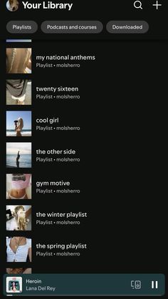 an iphone screenshot showing the playlist for your library