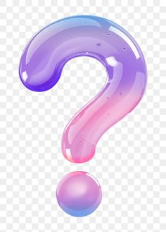 a purple question mark with water droplets on the bottom, transparent background png clipart