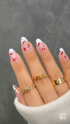 Sweet Nails Designs, Cherry Almond Nails, Sweet Nails, April Nails, Acrylic Nails Coffin Short, Instagram Diy, Pretty Acrylic Nails, Chic Nails, Short Acrylic Nails