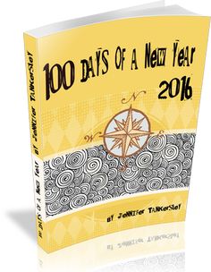 a book with an image of a compass on the front cover and words that read 100 days of a new year