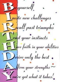 a birthday card with the words happy on it and an image of a rainbow - colored background