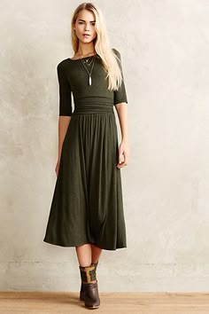 Olive Dress, Retro Pin Up, Stitch Fix Style, Mode Inspiration, Modest Dresses, Winter Dresses, Jersey Dress, Jennifer Lopez