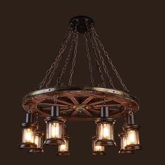 a chandelier with five lights hanging from it