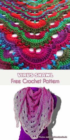 a crocheted shawl is shown with the words, free crochet pattern