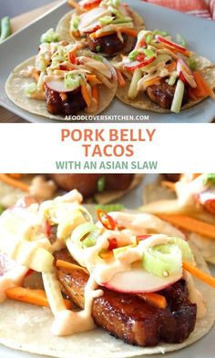 Tea Finger Sandwiches, Asian Pork Belly, Asian Tacos, Spicy Slaw, Pork Belly Recipes Crispy, Pork Belly Strips, Pork Belly Tacos, Rabbit Recipes, English Afternoon Tea