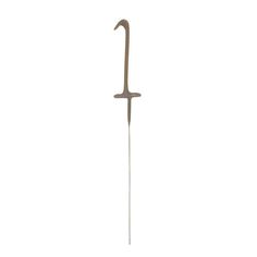 a long metal pole with a bird on it's head and an arrow in the middle