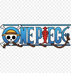 the logo for one piece, which features a skull and crossbones on it