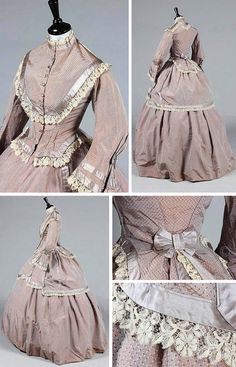 1870s Fashion, Reception Gown, 1800s Fashion, Old Dresses, 19th Century Fashion, Antique Dress, Antique Clothing, Victorian Clothing, Vintage Gowns