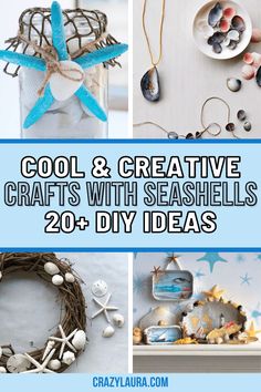 collage of different crafts and seashells with text overlay