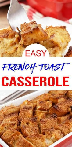 easy french toast casserole in a red dish