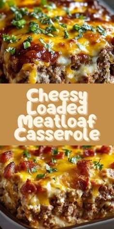 🍴 Love cheesy comfort food? Try this Cheesy Loaded Meatloaf Casserole! Packed with savory flavors, gooey cheese, and hearty ground beef, this recipe is perfect for busy weeknights or Sunday dinners. 🧀🥩 With easy-to-follow steps, it's a family-friendly meal that's sure to become a favorite. Pair with your favorite veggies for a balanced meal. Save this pin for your next dinner idea! 👨‍🍳✨ #CheesyCasserole #MeatloafRecipes #ComfortFood #EasyDinnerIdeas #FamilyMeals #DinnerInspiration Loaded Meatloaf Casserole, Loaded Meatloaf, Juicy Meatloaf, Cheesy Meatloaf, Casseroles Recipes, Meatloaf Casserole, Ground Recipes, Homemade Meatloaf, Hearty Casseroles