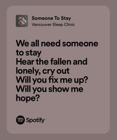 someone is sleeping in bed with the text we all need someone to stay hearty cry out will you fix me up? will you show me hope?