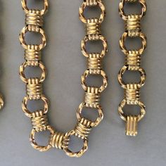 Minimum order is $10.00 - Prior to shipping charges.  Vintage twist brass link chain.  A Mercedes Benz of chains which is all hand assembled. Easy to work with, the twist links are not soldered they open and close, so no waste Lovely warm yellow brass color. Large twist links measure 13mm.  If you order multiples, you will receive one continuous piece. 1 Order = 1 Foot Small Envelopes, Channel Setting, Gold Chains For Men, Twisted Wire, Seed Bead Necklace, Silver Bars, Chain Jewelry, Cool Stuff, Brass Chain