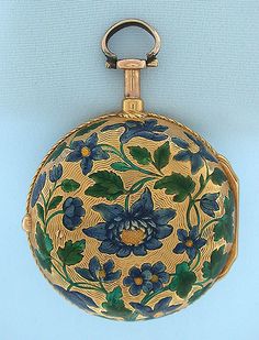 French 18K gold and enamel verge and fusee dumb repeater by Du Tertre, Paris, circa 1740. Pocket Watches Vintage, Antique Pocket Watch, Apple Watch Fashion, Singing Bird, Carriage Clocks, Vintage Pocket Watch, Bird Boxes