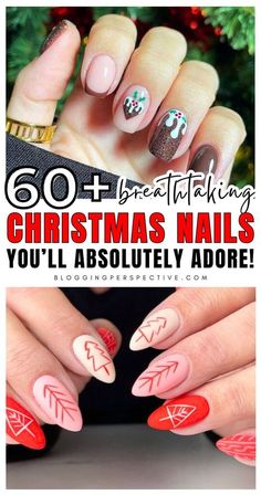 Unique Christmas Nails Acrylic, Short Christmas Nails Simple, Nails Short Christmas, Nails Acrylic Christmas, Christmas Nails Short, Christmas Nails Simple, Acrylic Christmas Nails, Short Christmas Nails