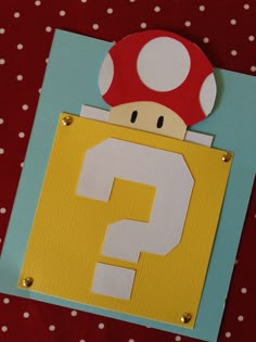 an image of a card with a mushroom and question mark in the middle on it