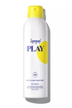 SUPER GOOP Play Antioxidant 6oz SPF 30 BEAUTY Super Goop, Spray Sunscreen, Wet Skin, Citrus Aurantifolia, Lime Oil, Body Balm, Broad Spectrum Sunscreen, Spf Sunscreen, Body Mist