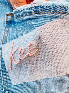 embroidery patterns How To Embroider Letters, Hand Embroidery Letters, Denim Embroidery, Embroidery Letters, Hand Embroidery Projects, Hand Embroidery Stitches, Embroidered Clothes, Knitting Tutorial, Hand Embroidery Patterns