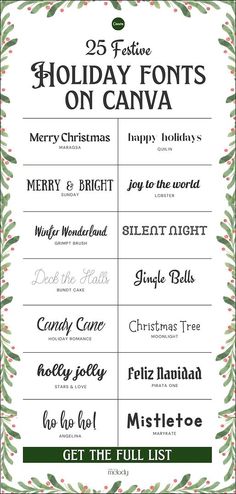 the 25 festive holiday fonts on canvas