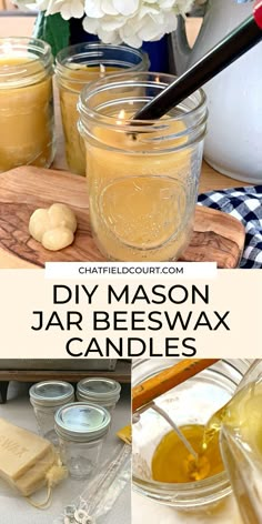 homemade diy mason jar beeswax candles