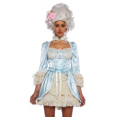 PRICES MAY VARY. Complete Queen Look: This costume set includes a satin brocade renaissance dress with floral lace detailing, ribbon lace-up trim, a layered flare skirt with tulle underneath, and a back zip closure, along with a matching cameo charm choker. Elegant Design: Features a luxurious and detailed style perfect for embodying a French queen, making it ideal for costume parties and themed events. Quality Materials: Made from a blend of 97% Polyester and 3% Spandex, this costume ensures bo Basic Costume Ideas, Marie Antoinette Costume Halloween, Womans Halloween Costume, Desert Dress, Marie Antoinette Costume, French Queen, Fur Costume, French Cake, Queen Costume