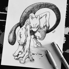 an ink drawing of a cat with its head in the ground and hands behind it