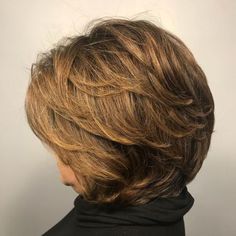 Short To Medium Layered Cut For Older Women Short Layered Hair, Feathered Layers, Layered Cut, Medium Layered, All Hairstyles, Short Layered, Shag Hairstyles, Hair Affair, Short Bob Haircuts