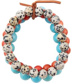 From Barse&#x2C; this bracelet set features:Stretch bracelet setGold-tone hardware Genuine turquoise&#x2C; magnesite&#x2C; and Dalmatian jasper stones Stretch&#x2C; no closureApprox. 2.5" diameter Imported. Hand-strung Round Agate Bracelets, Dalmation Jasper Jewelry, Dalmatian Jasper Bracelet, Hand-strung Blue Agate Bracelets, Brown Agate Hand-strung Bracelets, Gold Bracelet Set, Dalmatian Jasper, Jasper Stone, Genuine Turquoise