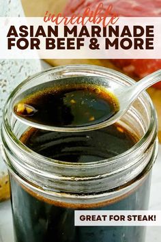 My Asian Marinade Recipe is simple, delicious, and an easy way to boost flavor with any of your favorite Asian-inspired dishes! Using only 5 ingredients and coming together in under 10 minutes, my Asian marinade sauce is the perfect way to bring dinner together in a pinch. Thai Marinade For Beef, Asian Marinade For Steak, Asian Meat Marinade, Asian Marinade For Beef, Asian Beef Marinade, Asian Steak Marinade, Asian Marinade For Chicken, Easy Sauces, Wings Sauce