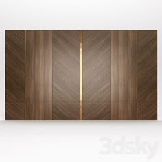 a wooden paneled wall with gold lines on it