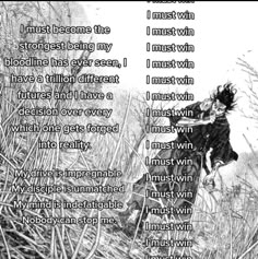 a poem written in black and white with an image of a woman running through tall grass