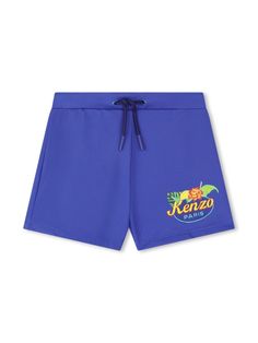 blue/multicolour stretch-design logo print to the front drawstring fastening waist Be mindful to try on swimwear over your own garments. Kenzo Kids, Printed Swim, Kids Logo, Klein Blue, Blue Shorts, Try On, Swim Shorts, Design Logo, Logo Print