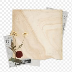 an old piece of paper with flowers and newspaper clip art png image transparent background