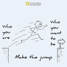 a cartoon drawing of a person jumping over a jump with the words who you want to be