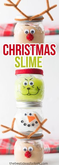 mason jar christmas slime recipe for kids to make