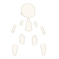 the outline of a person's body and legs