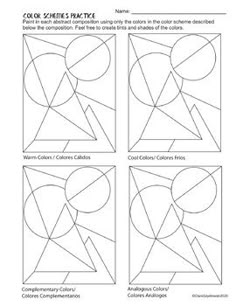 four different shapes that have been drawn on paper