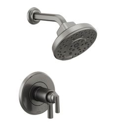 an image of a shower faucet with thermostaer and hand shower head