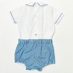 Classic Blue Short Sleeve Set, Fitted Short Sleeve Sets For Playtime, Blue Fitted Playwear Sets, Fitted Blue Playwear Sets, Fitted Blue Playtime Sets, Fitted Sets For Playwear, White Fitted Playwear Set, Matching Fitted Sets With Short Sleeves, Fitted Matching Sets For Summer