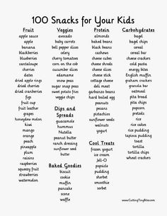 a list of foods that are good for kids to eat