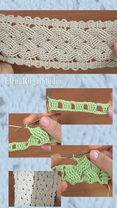 the crochet pattern is being worked on